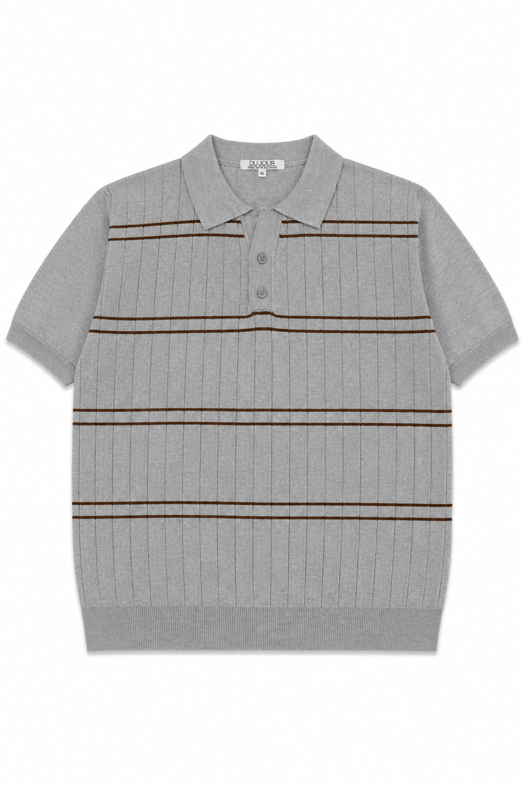 Striped Button Down Women Polo Shirt