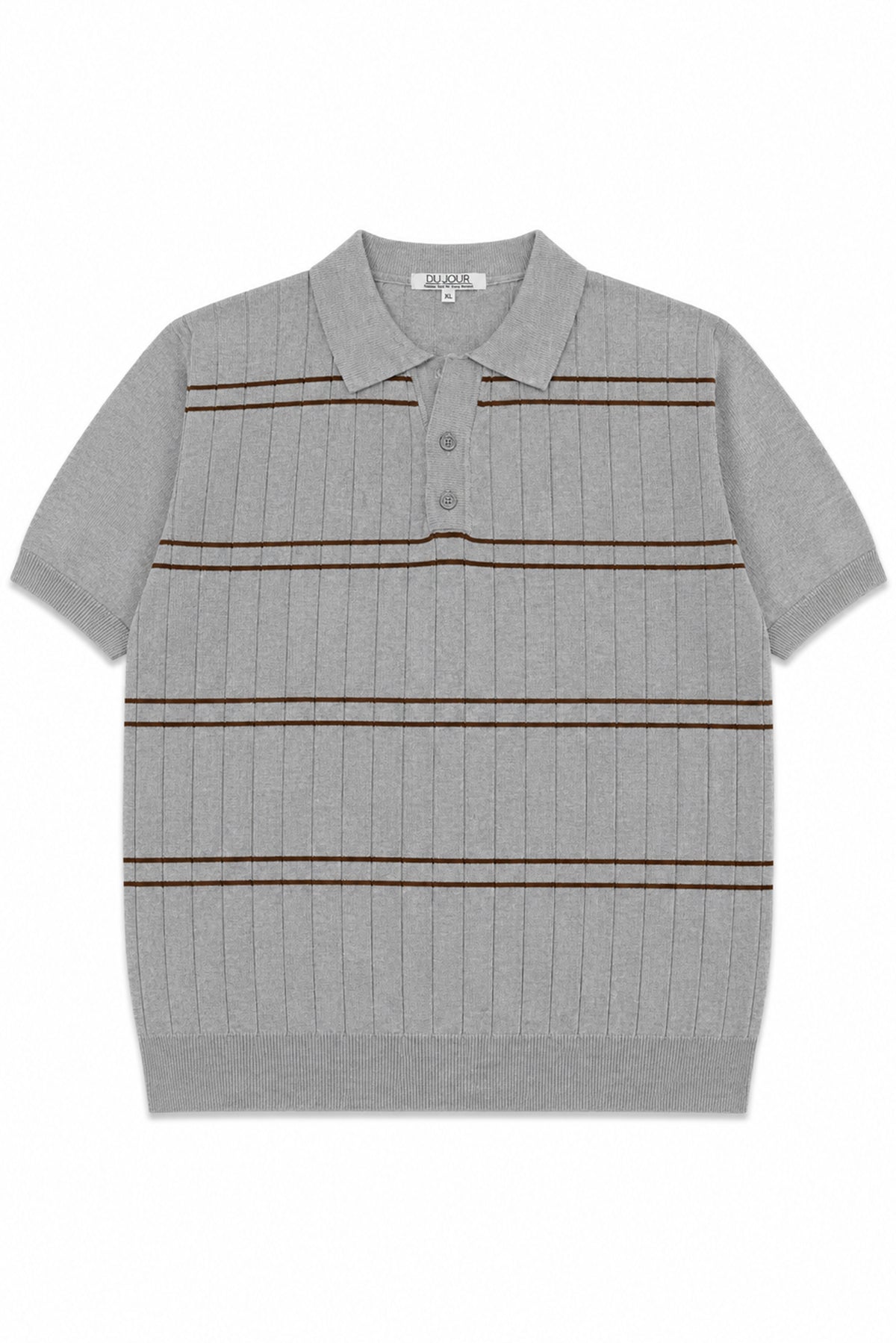 Striped Button Down Men Polo Shirt