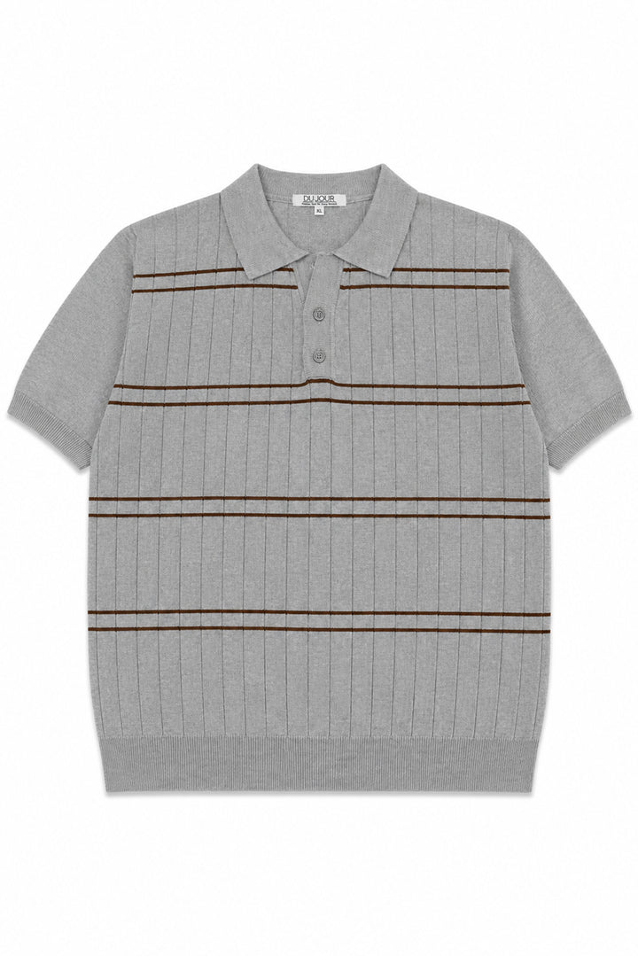 Striped Button Down Women Polo Shirt