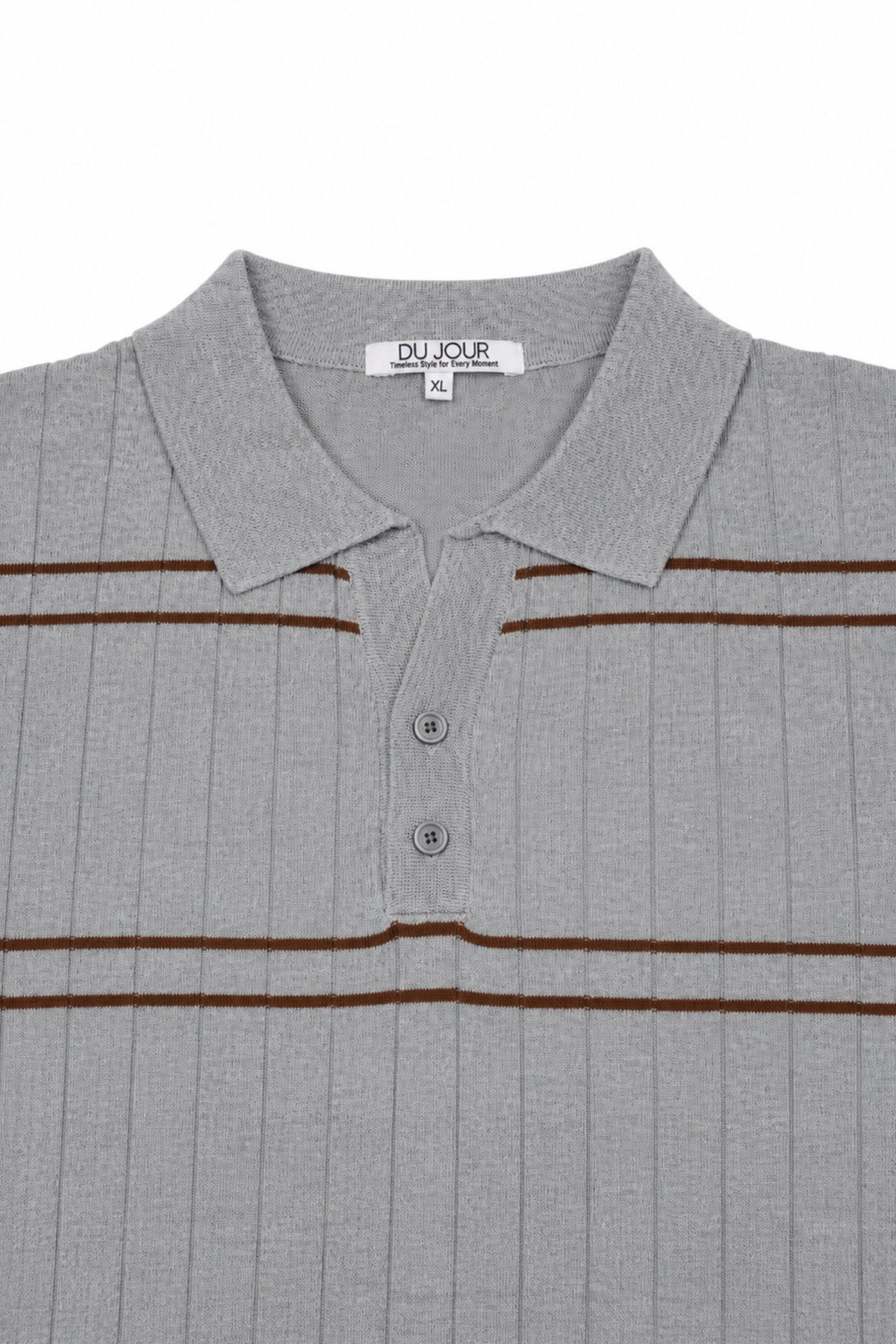 Striped Button Down Men Polo Shirt