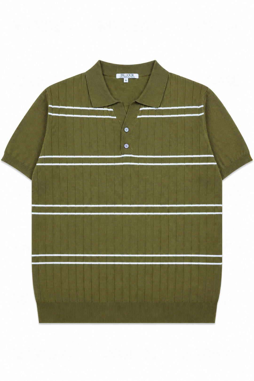 Striped Button Down Women Polo Shirt