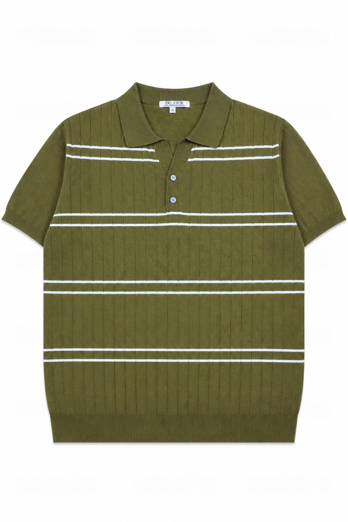 Striped Button Down Men Polo Shirt