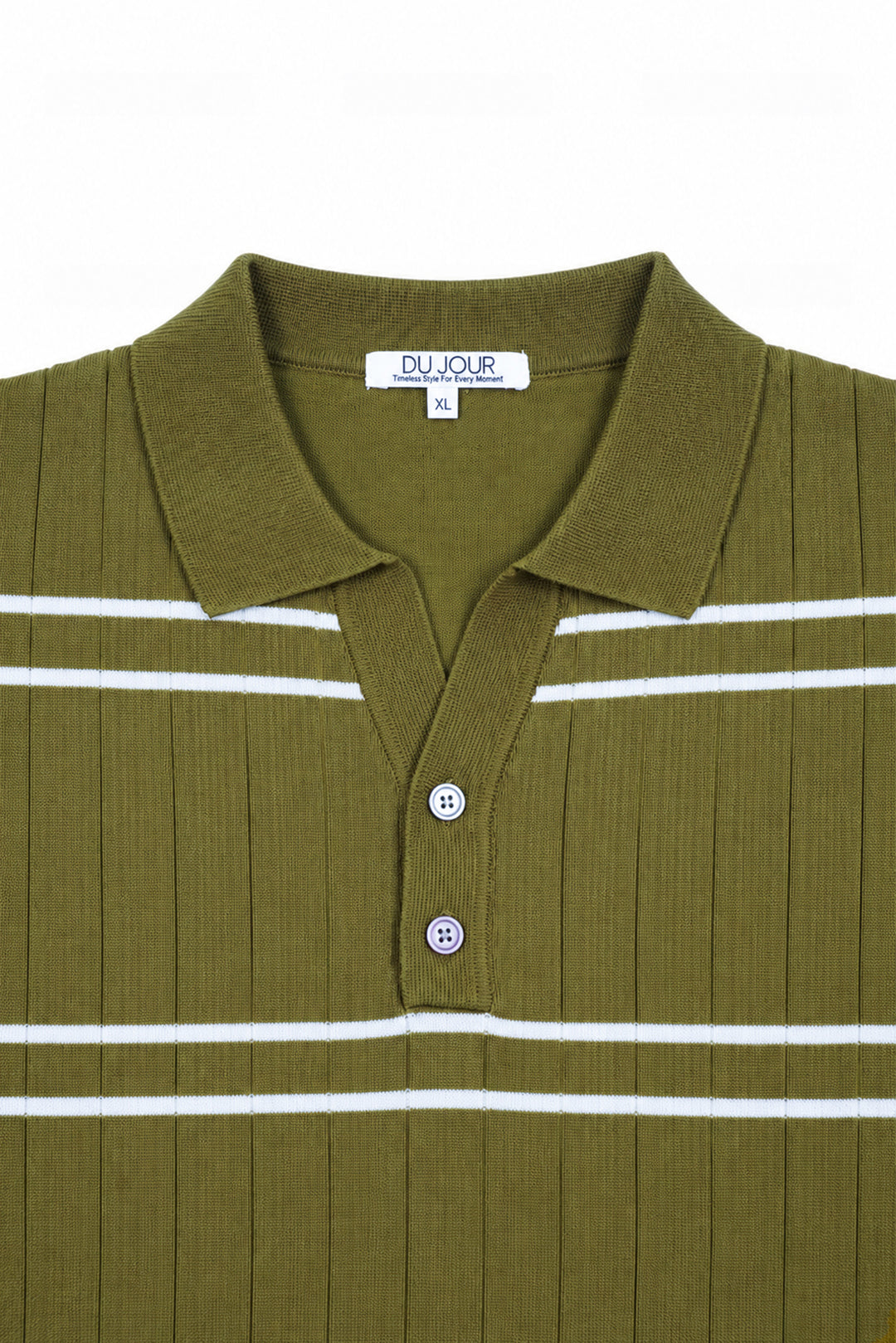 Striped Button Down Women Polo Shirt