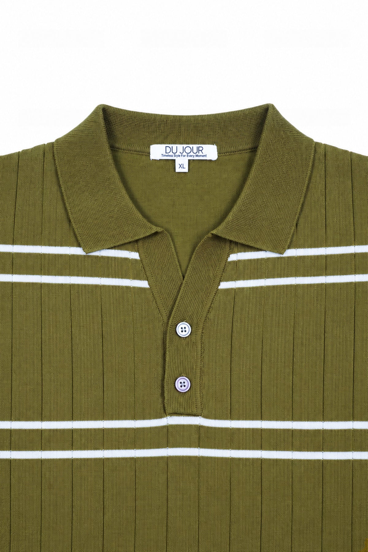Striped Button Down Men Polo Shirt