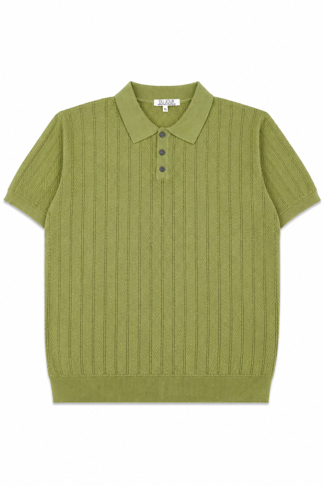 Knitted Button Down Men Polo Shirt