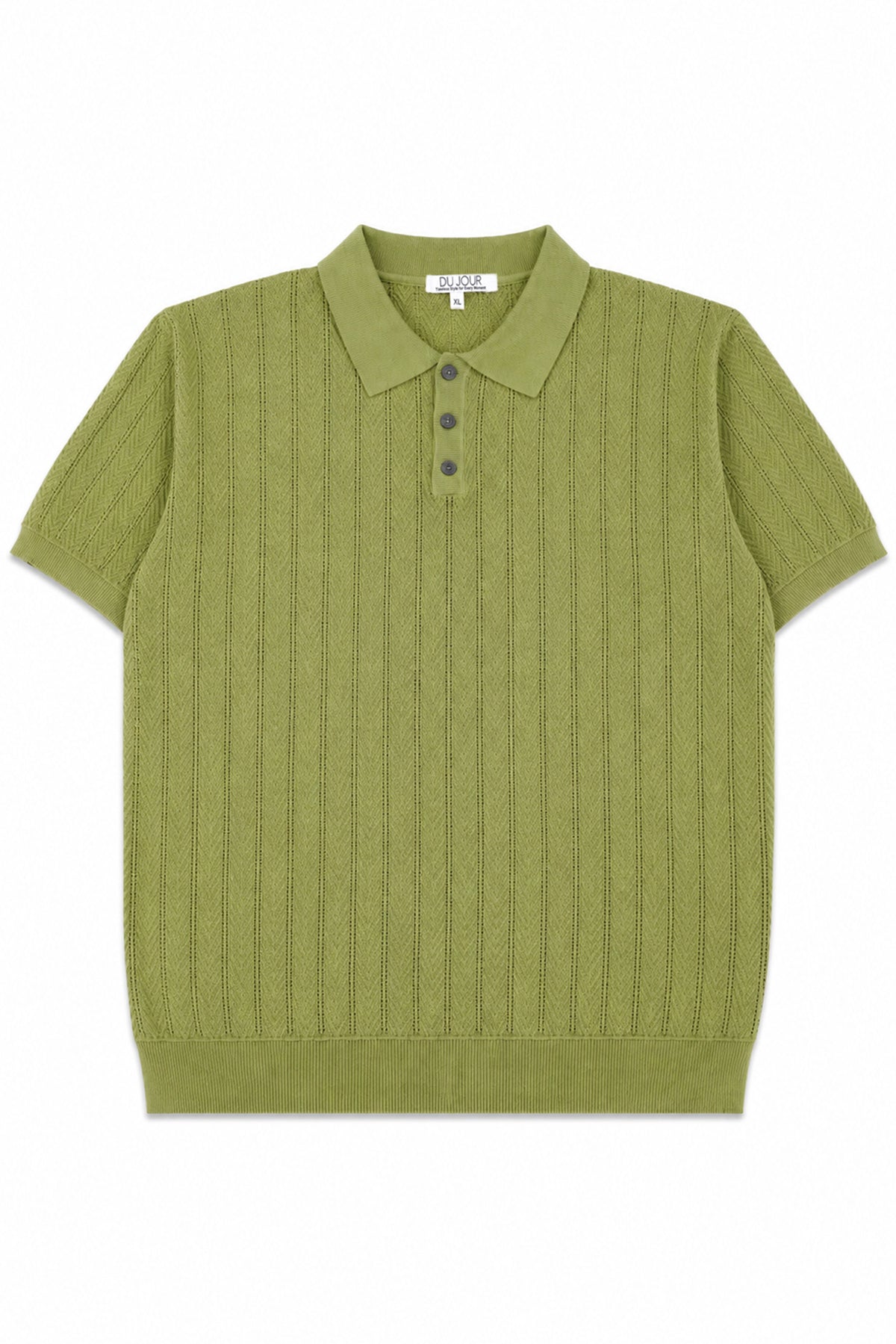 Knitted Button Down Men Polo Shirt