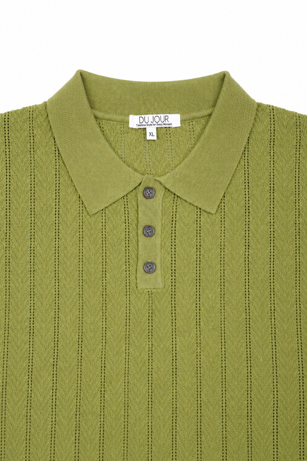 Knitted Button Down Men Polo Shirt