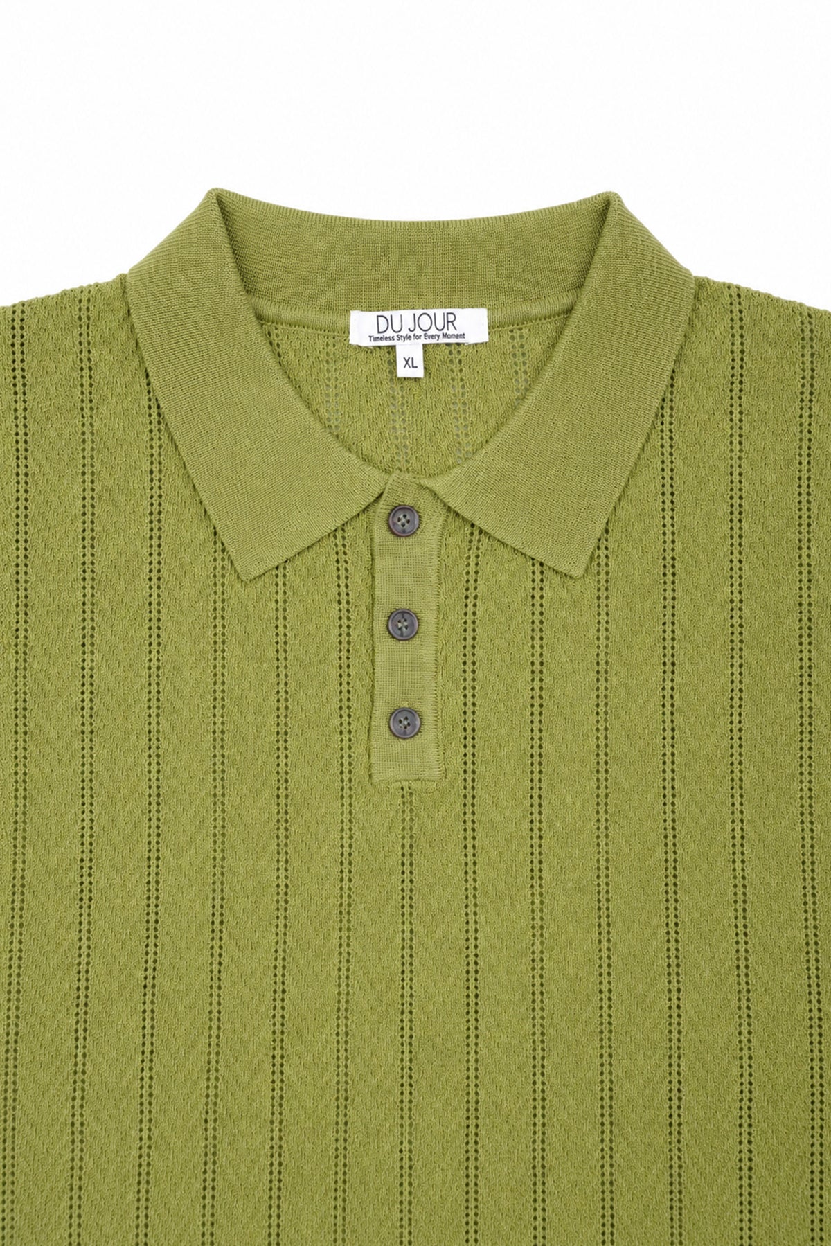 Knitted Button Down Men Polo Shirt