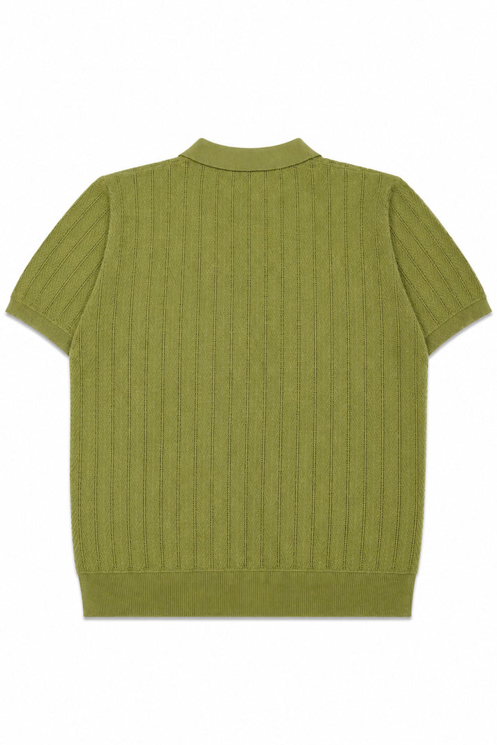 Knitted Button Down Men Polo Shirt