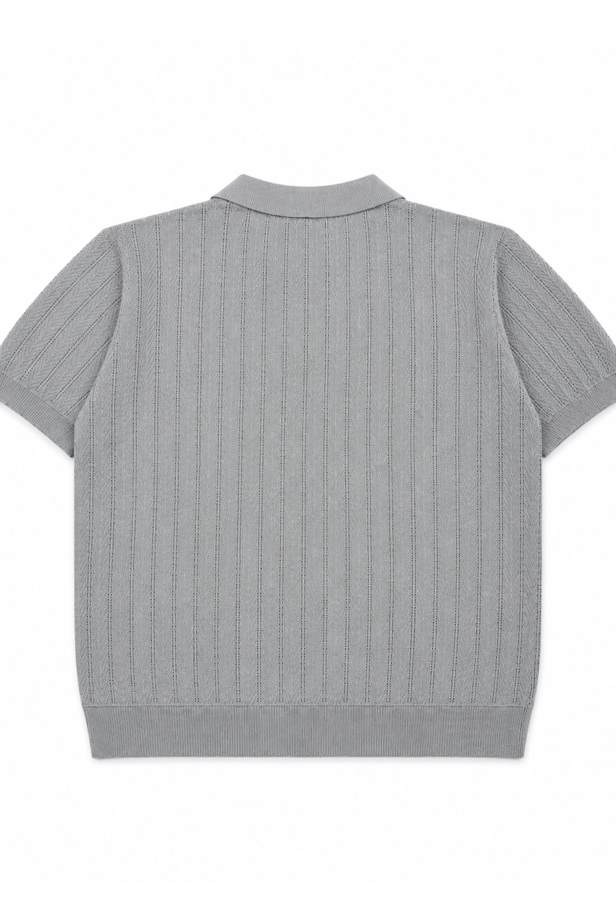 Knitted Button Down Men Polo Shirt