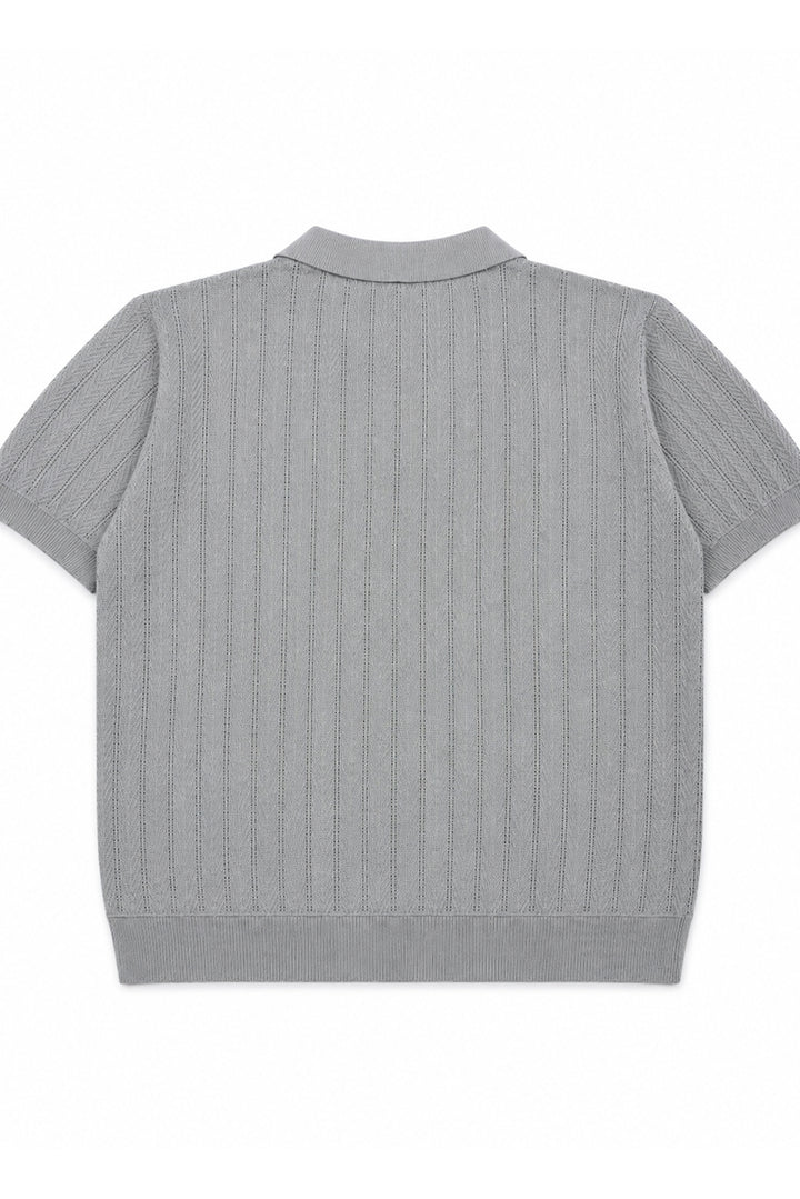 Knitted Button Down Men Polo Shirt