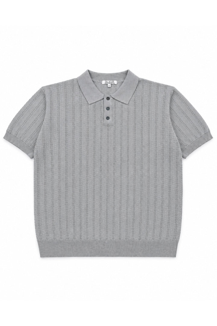 Knitted Button Down Men Polo Shirt