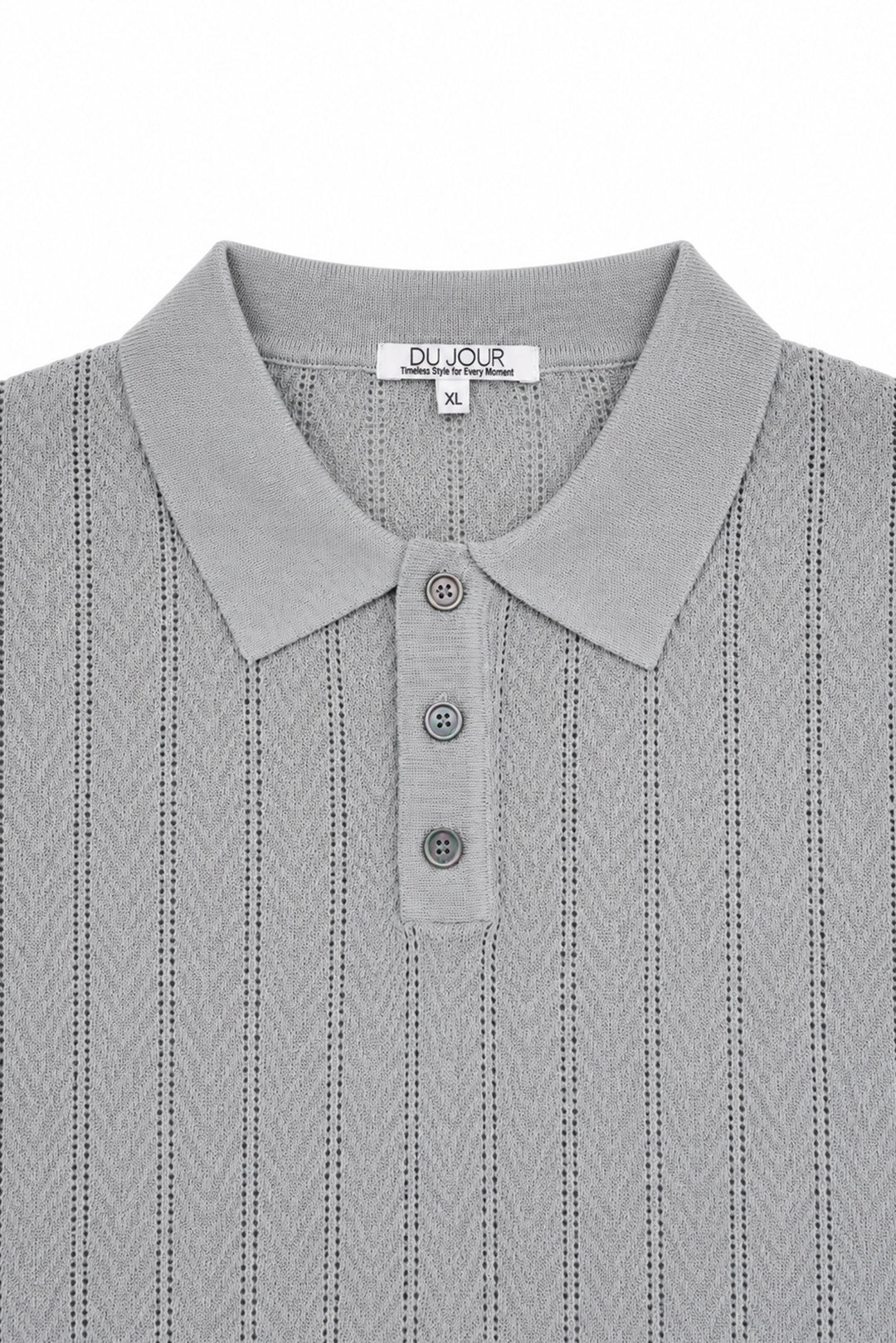 Knitted Button Down Men Polo Shirt