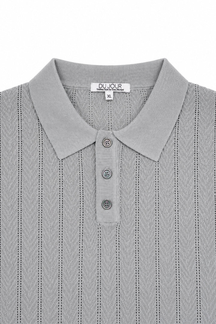 Knitted Button Down Men Polo Shirt