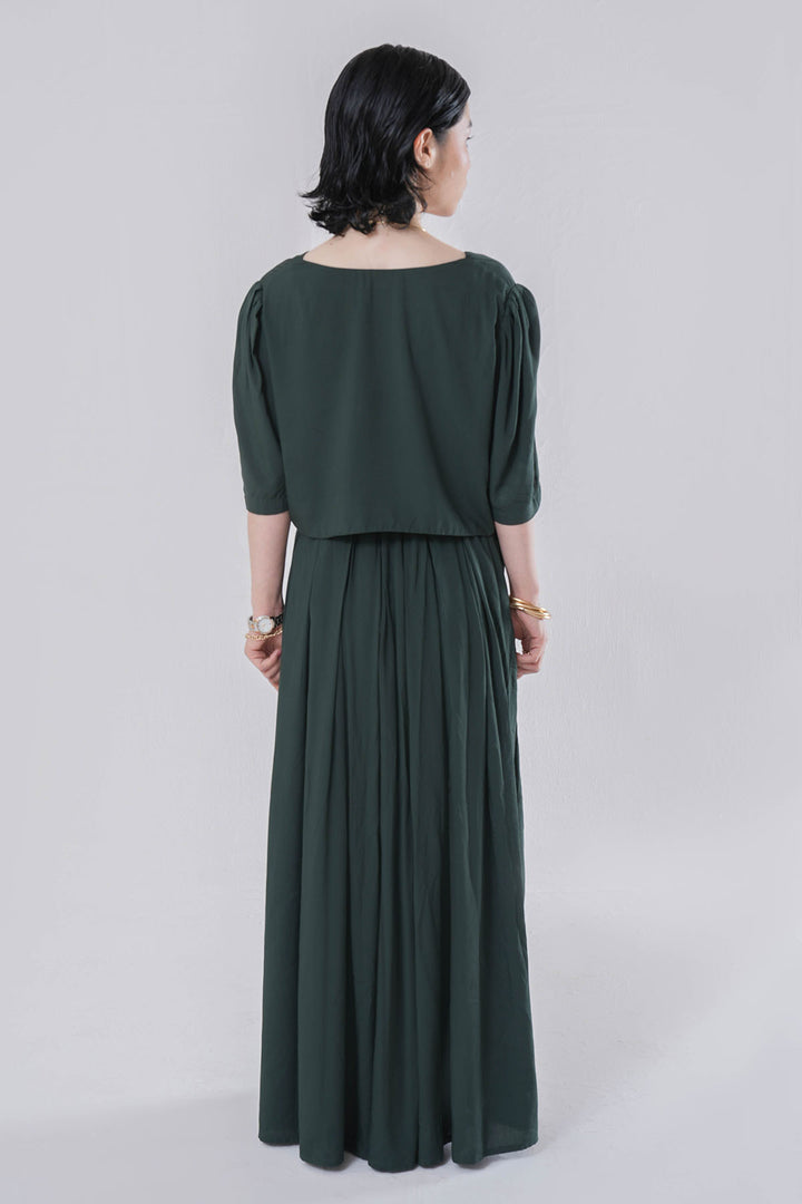 LINEN BLENDED SKIRT WITH SHORT JACKET