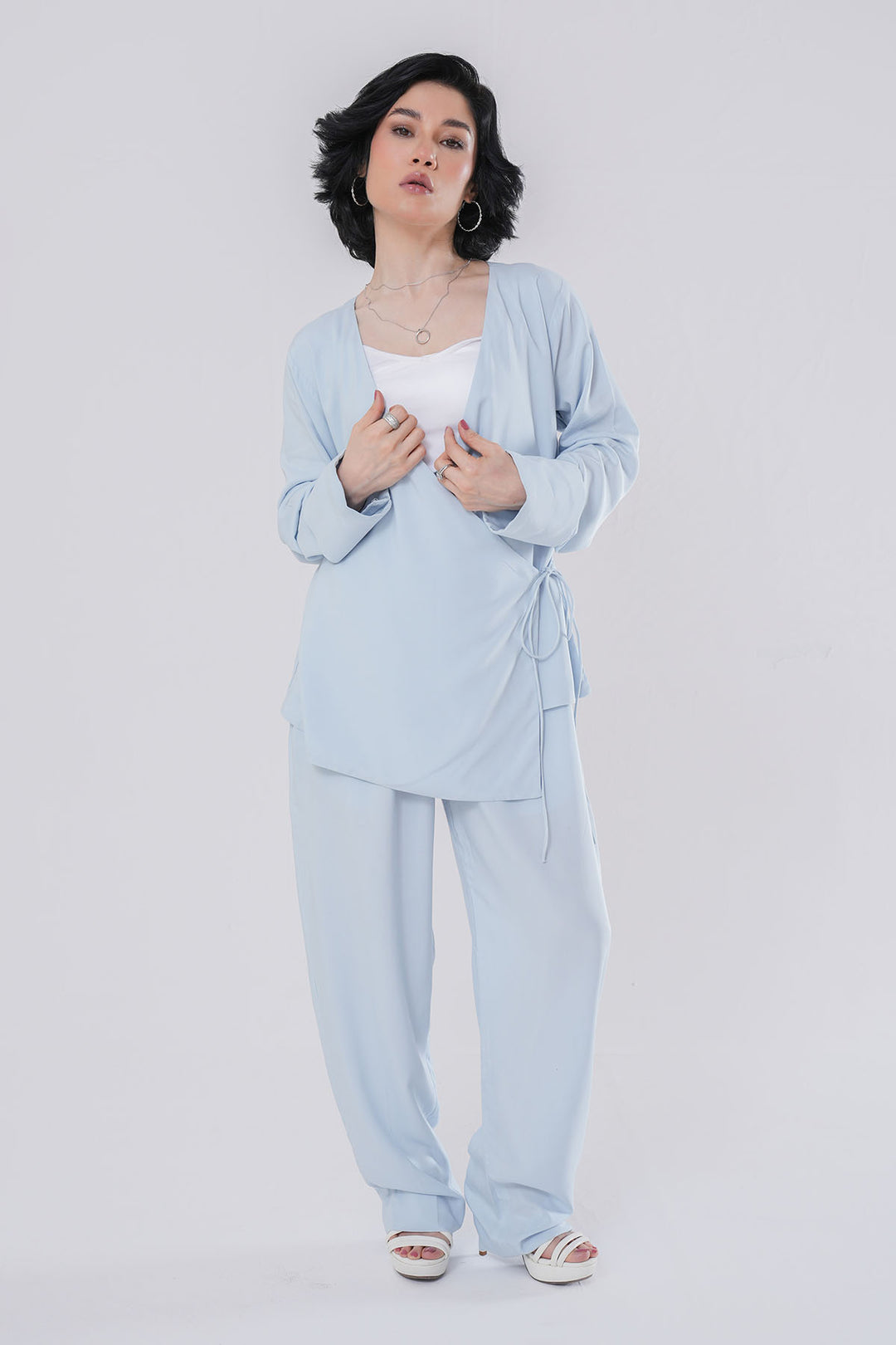 ICE BLUE CO-ORD SET WITH KNOT