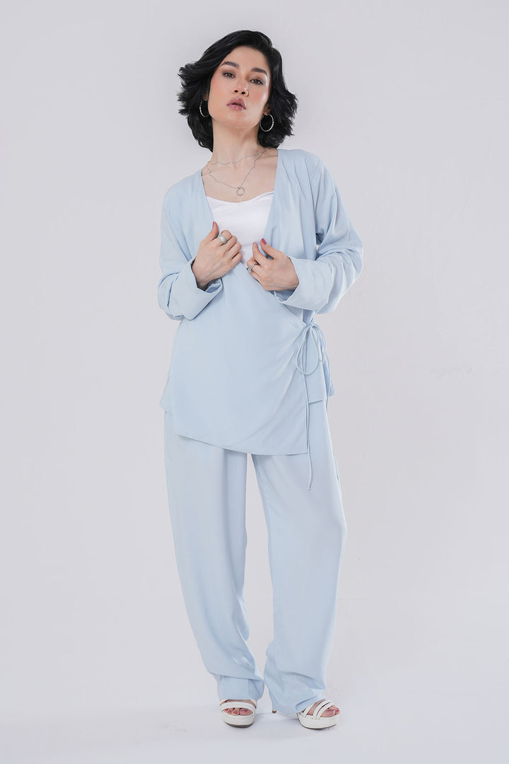ICE BLUE CO-ORD SET WITH KNOT