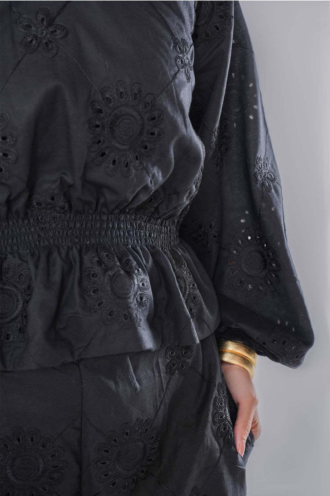 BLACK CUT WORK EMBROIDERED CO-ORD SET