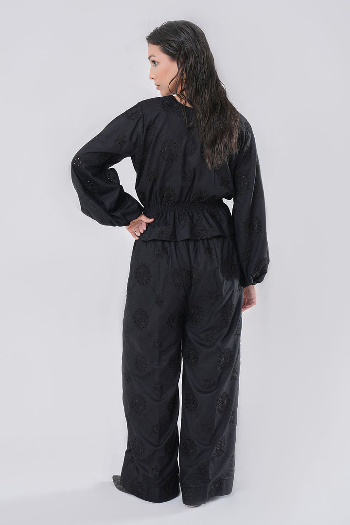 BLACK CUT WORK EMBROIDERED CO-ORD SET