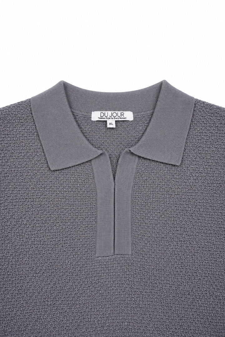 V Neck Knitted Men Polo Shirt