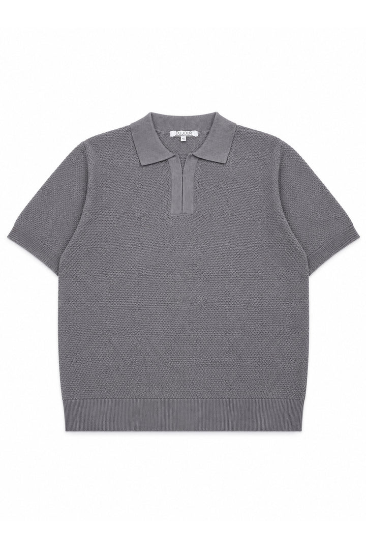 V Neck Knitted Men Polo Shirt