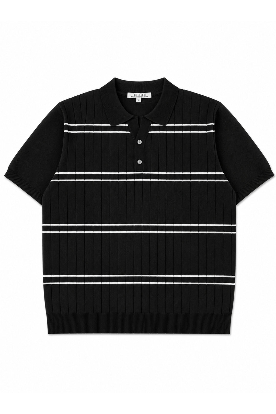 Striped Button Down Women Polo Shirt