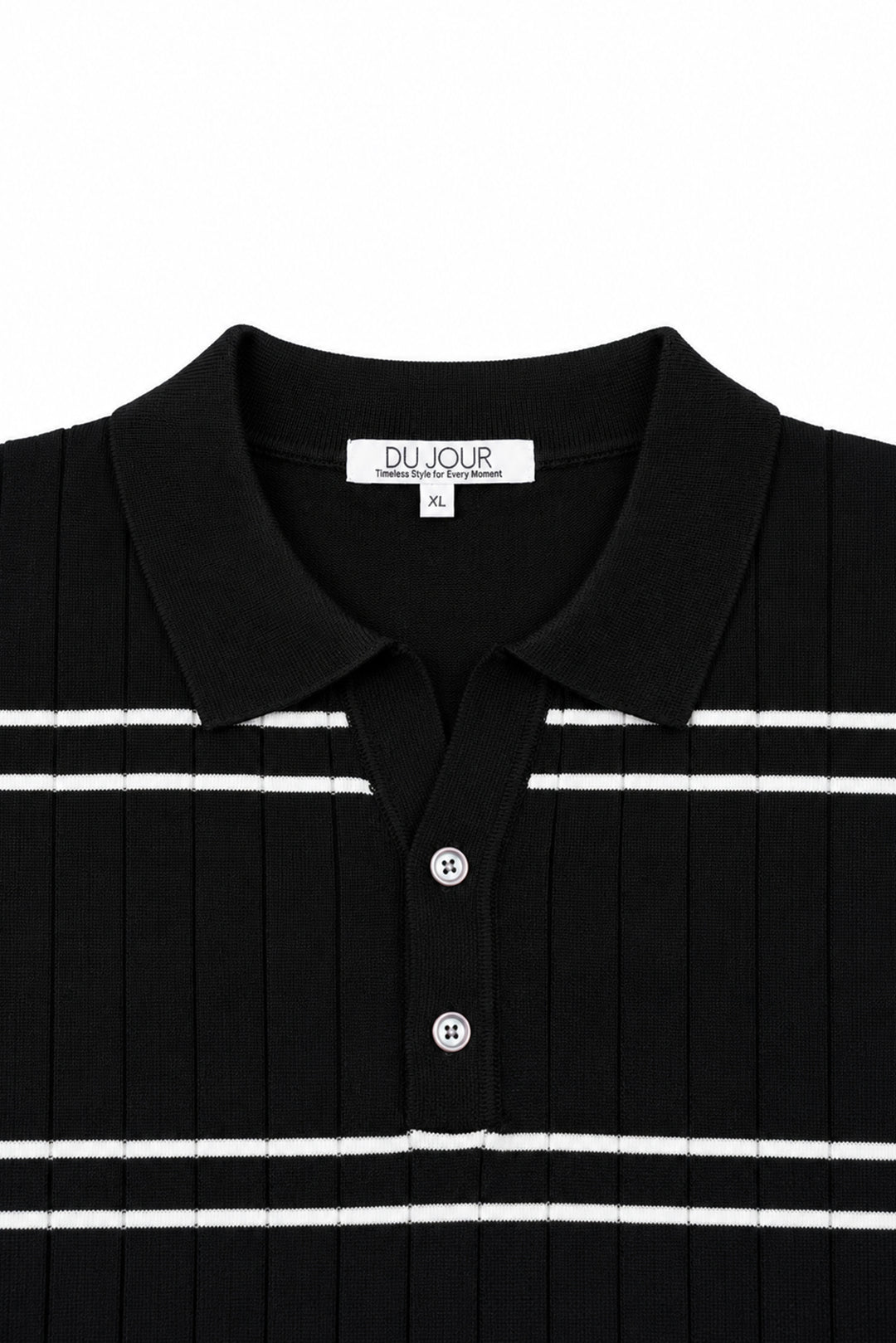 Striped Button Down Women Polo Shirt