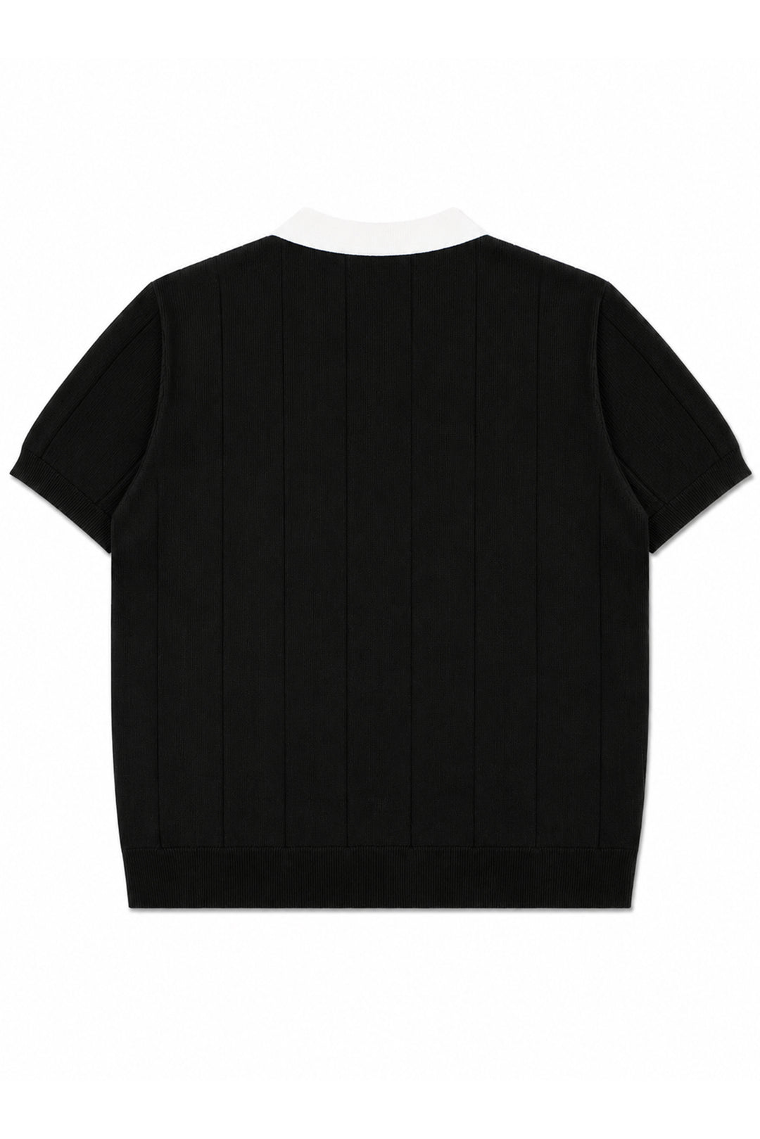 Contrast Zipper Knitted Men Polo Shirt