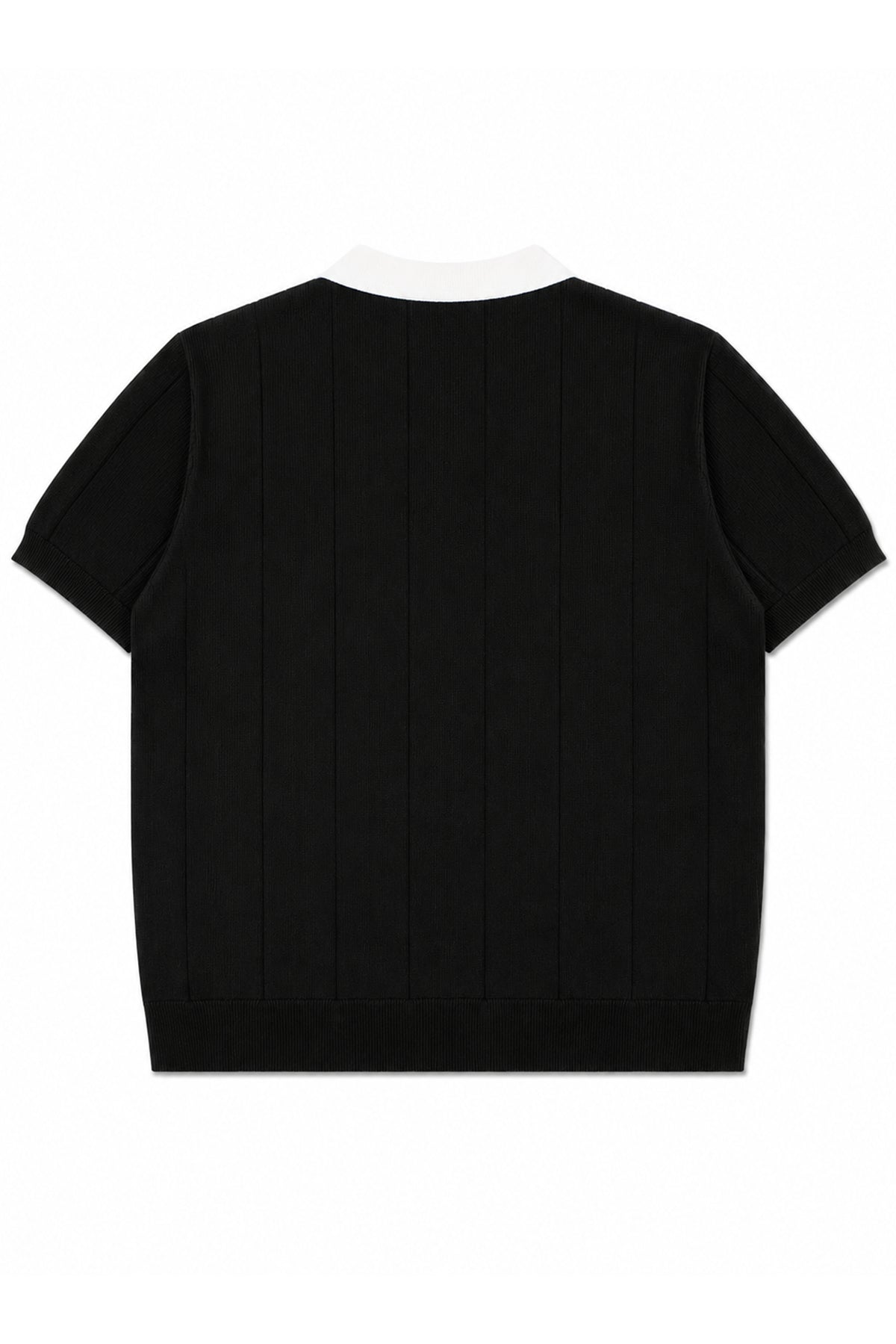 Contrast Zipper Knitted Men Polo Shirt