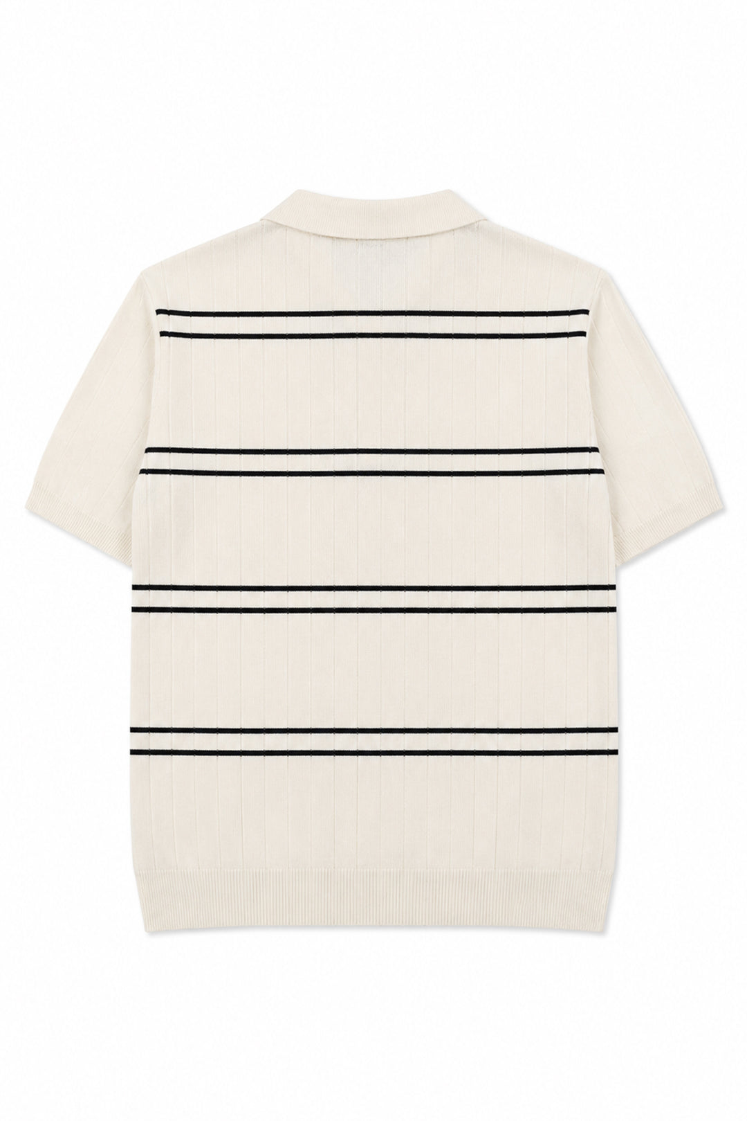 Striped Button Down Women Polo Shirt