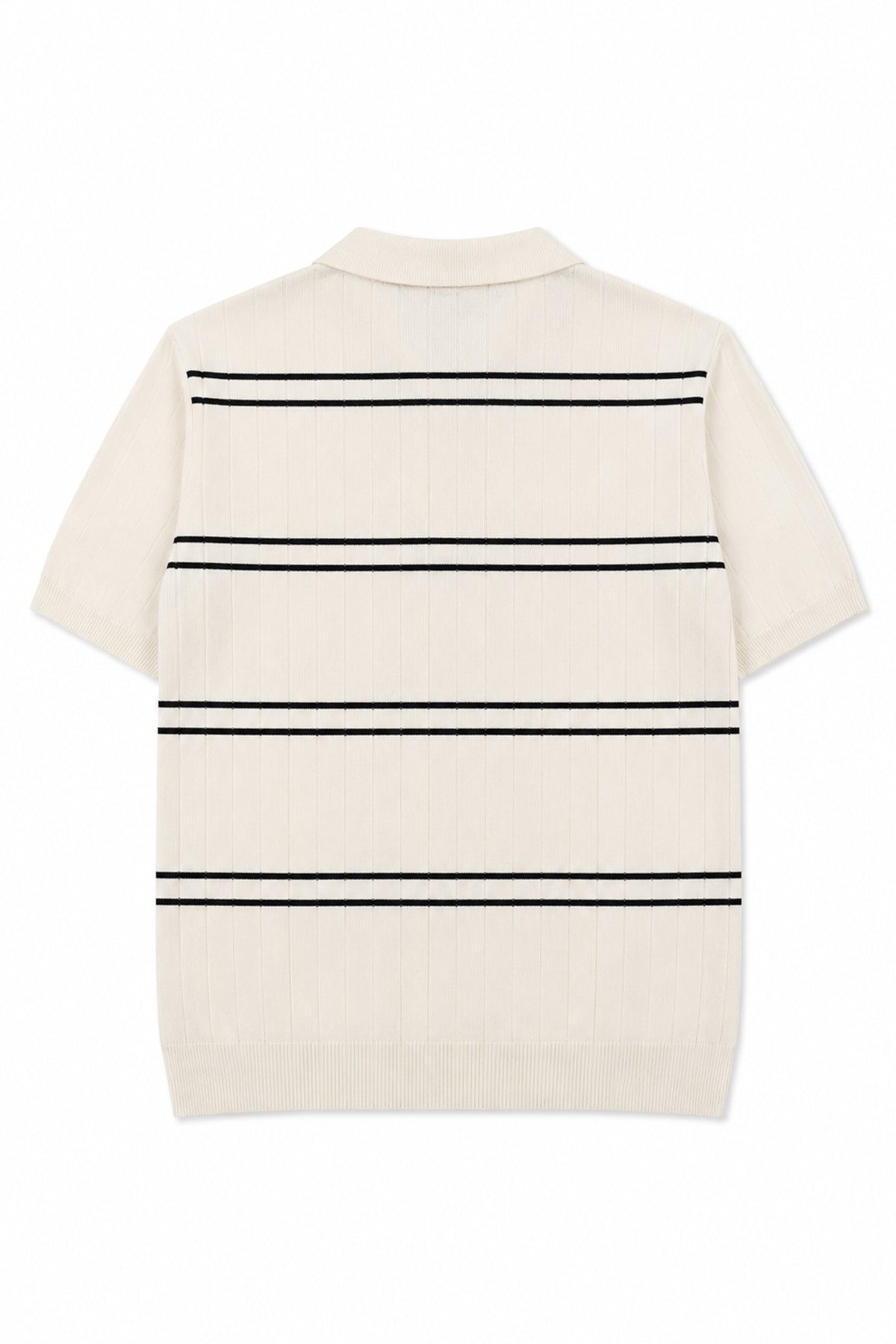 Striped Button Down Men Polo Shirt