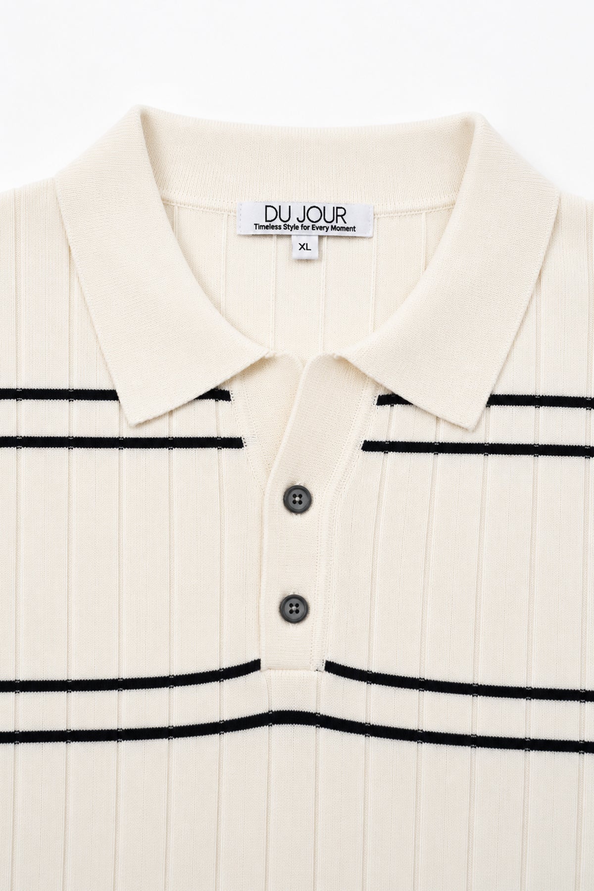 Striped Button Down Men Polo Shirt