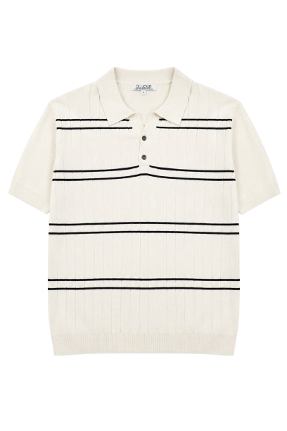 Striped Button Down Women Polo Shirt