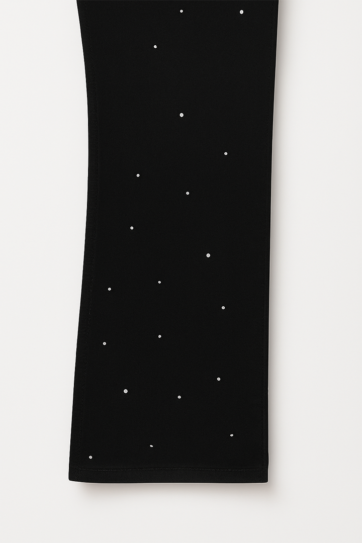 Rhinestone Pants Black