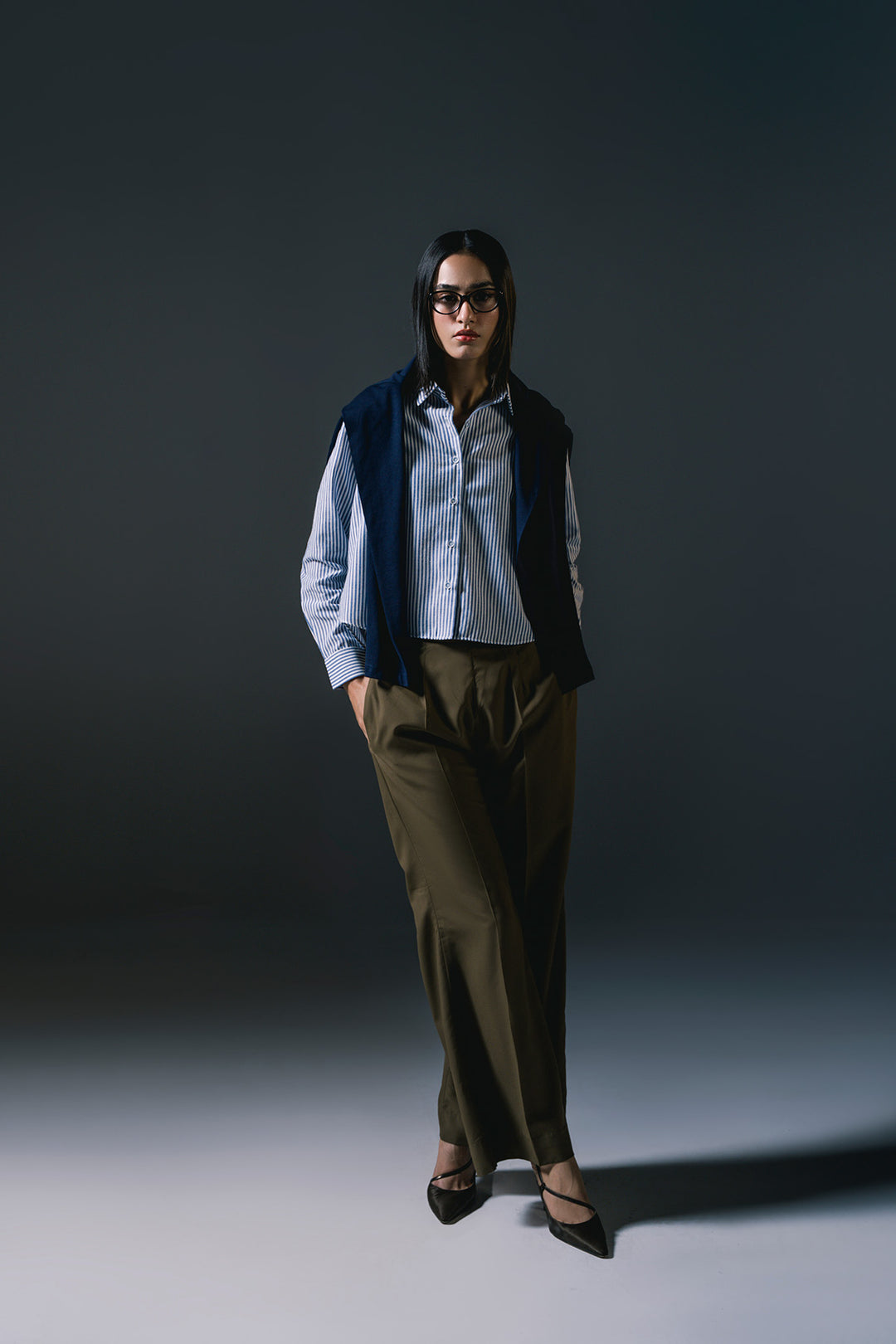 Striped Button down shirt | Blue & white