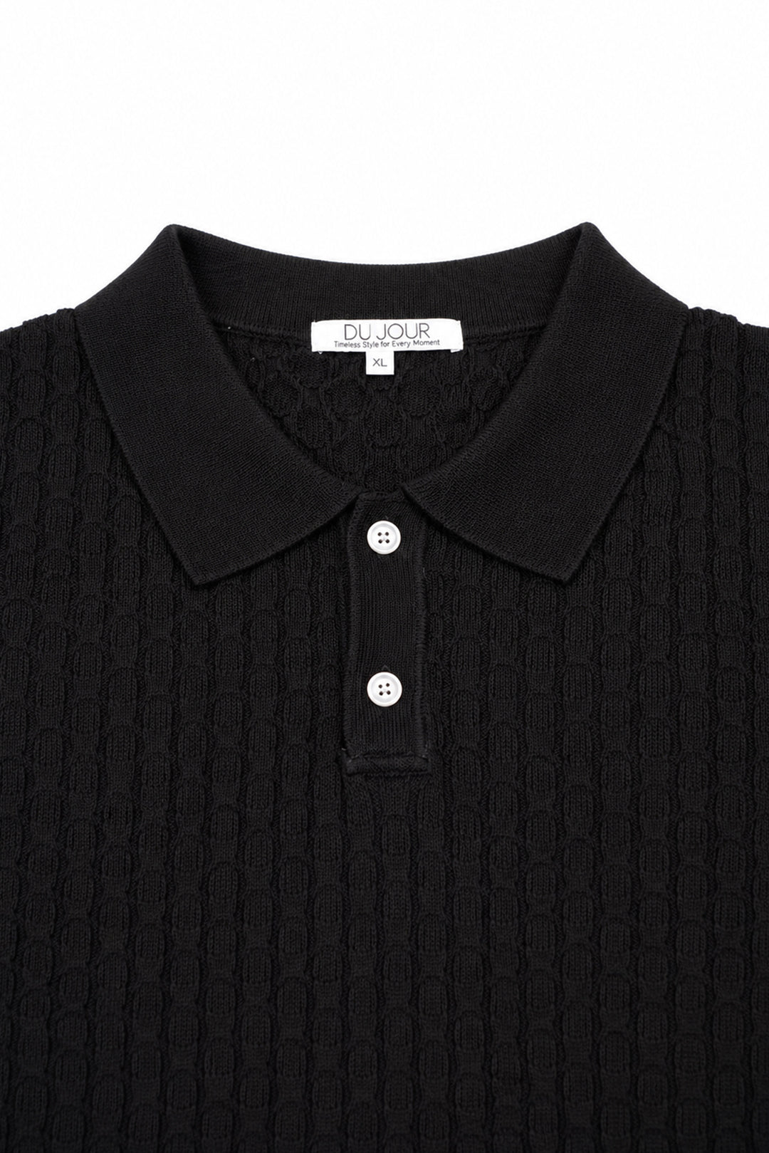 Striped Button Down Knitted Men Polo Shirt