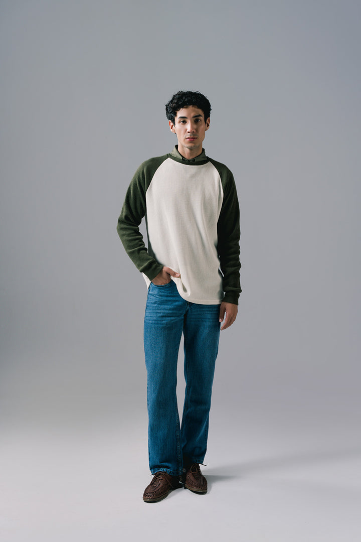 Raglan Shirt | Olive & Cream