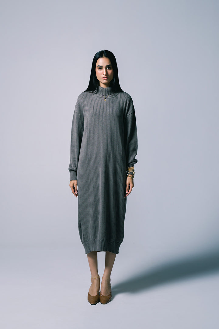 High Neck Dress | Grey