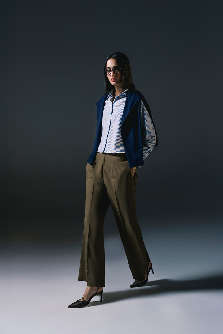 Striped Button down shirt | Blue & white