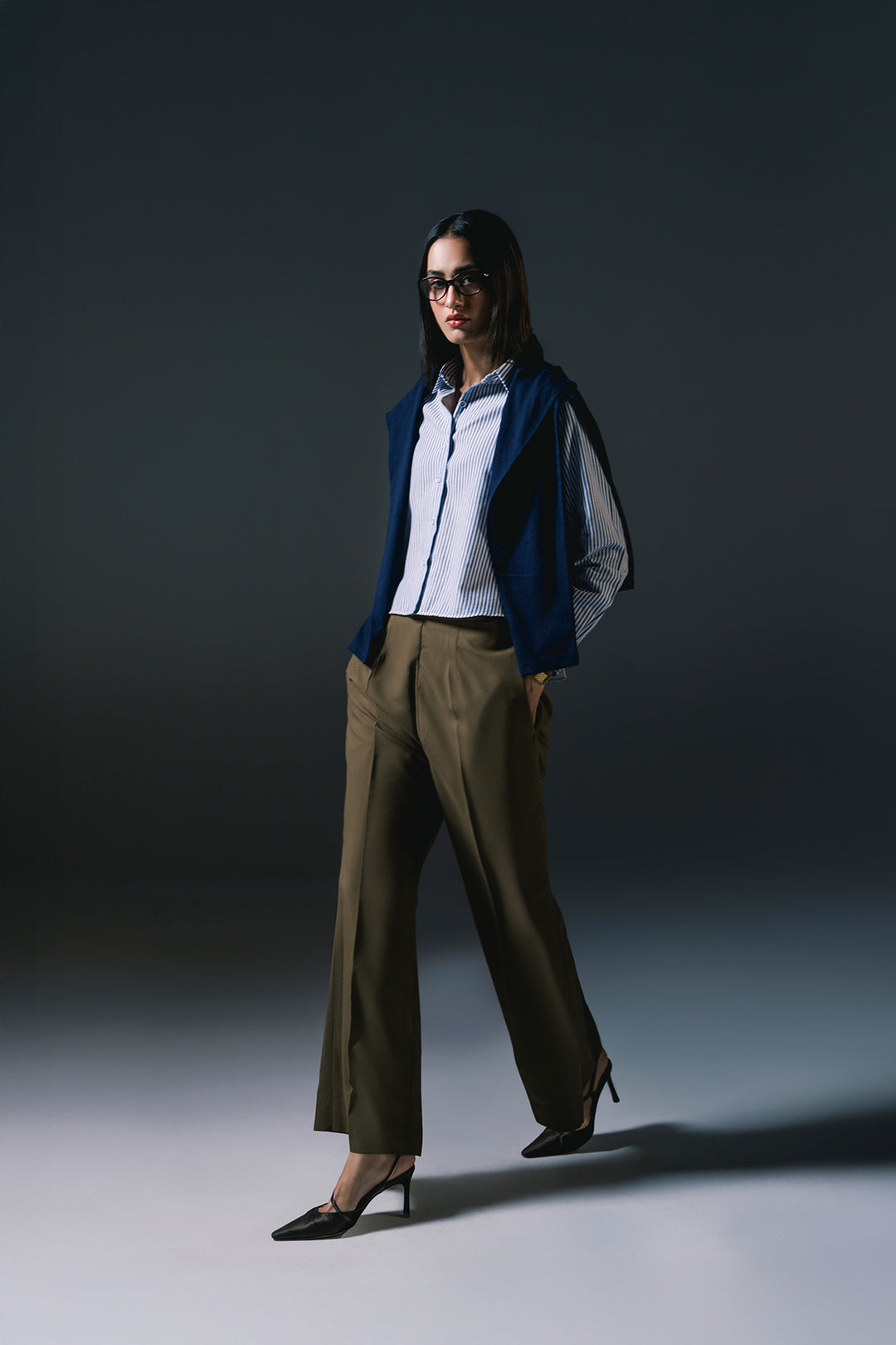 Striped Button down shirt | Blue & white