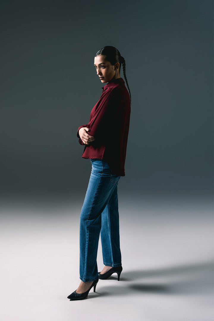 Button down Shirt | Maroon