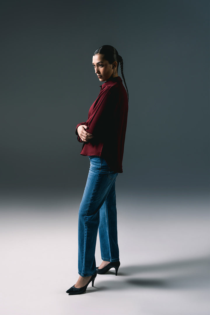 Button down shirt | Maroon