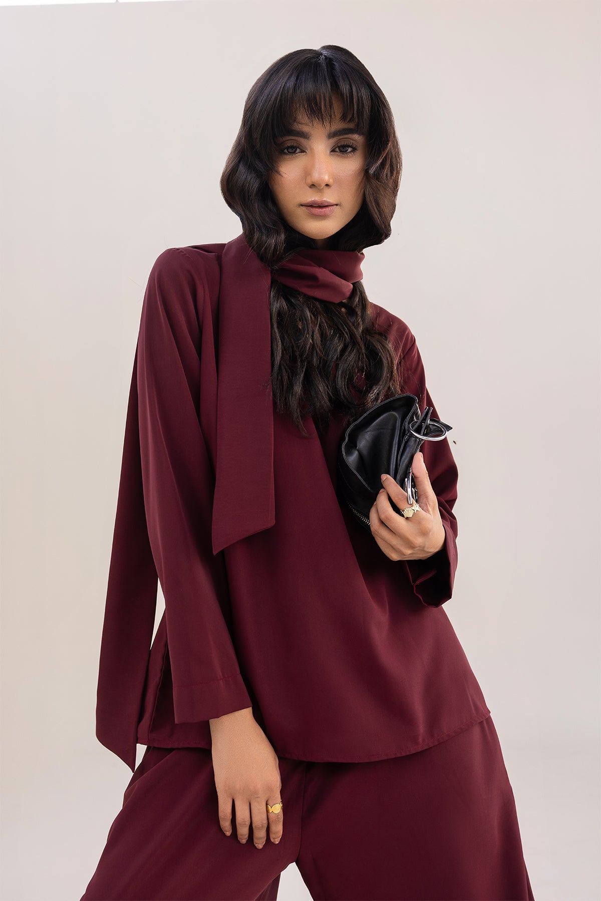 Maroon Tie Top