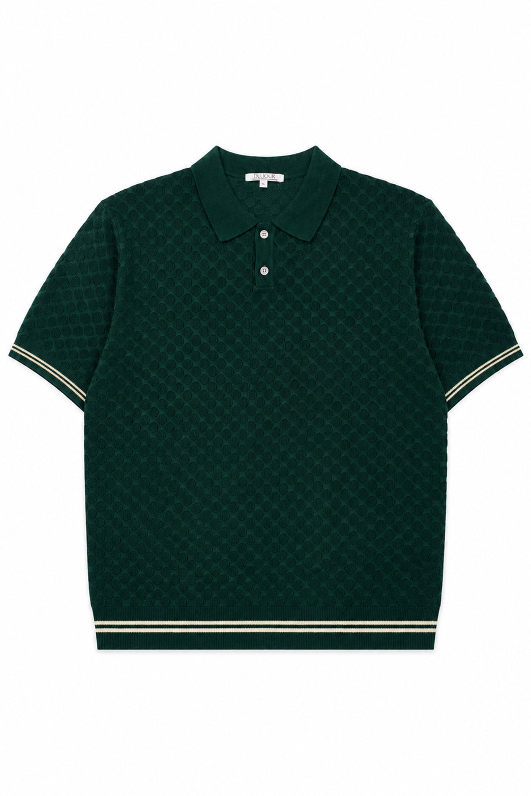 Striped Button Down Knitted Men Polo Shirt