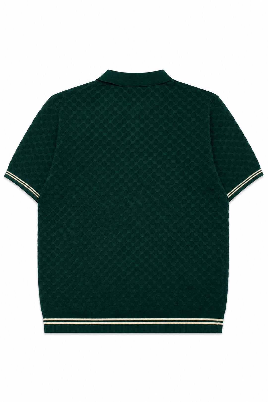 Striped Button Down Knitted Men Polo Shirt