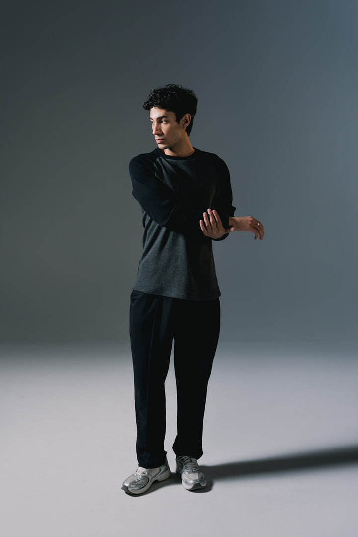 Raglan Shirt | Black & charcoal