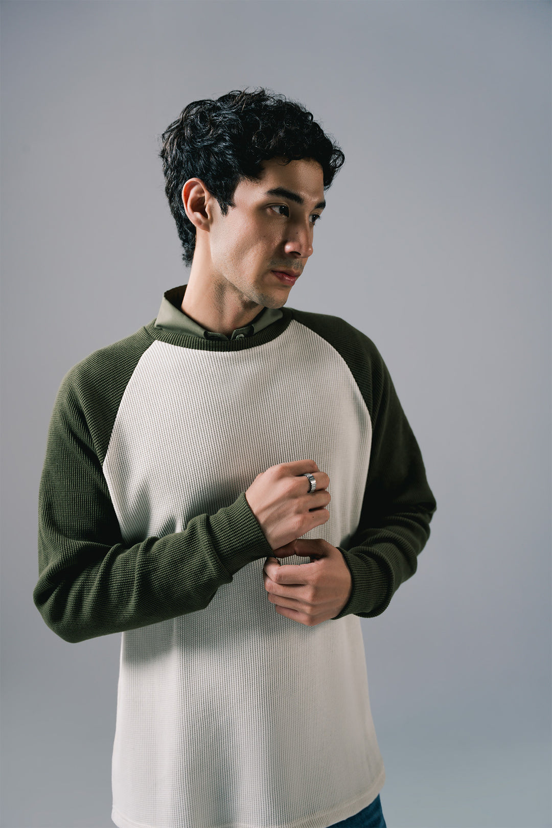 Raglan Shirt | Olive & Cream
