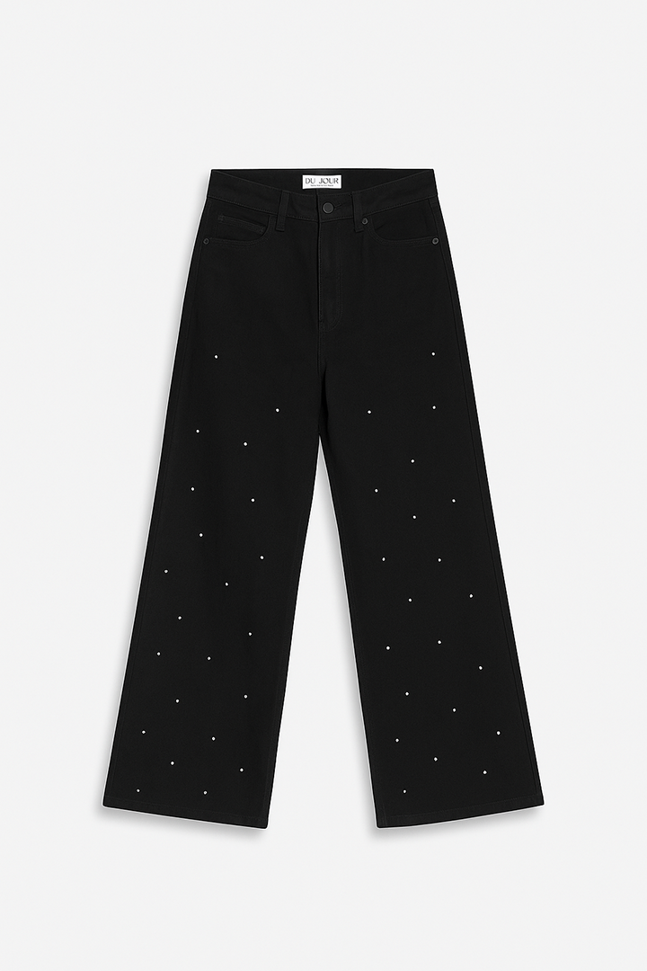Rhinestone Pants Black