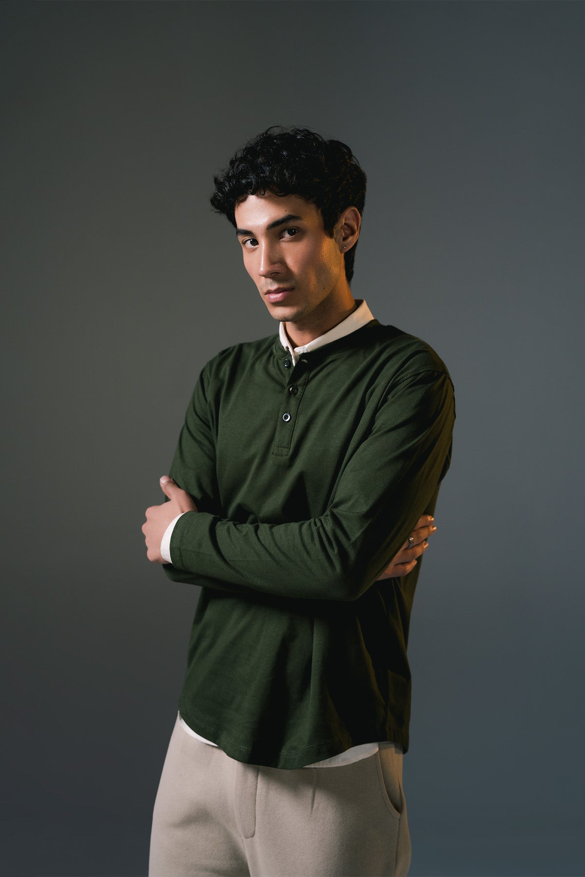 Henley Shirt | Olive Green