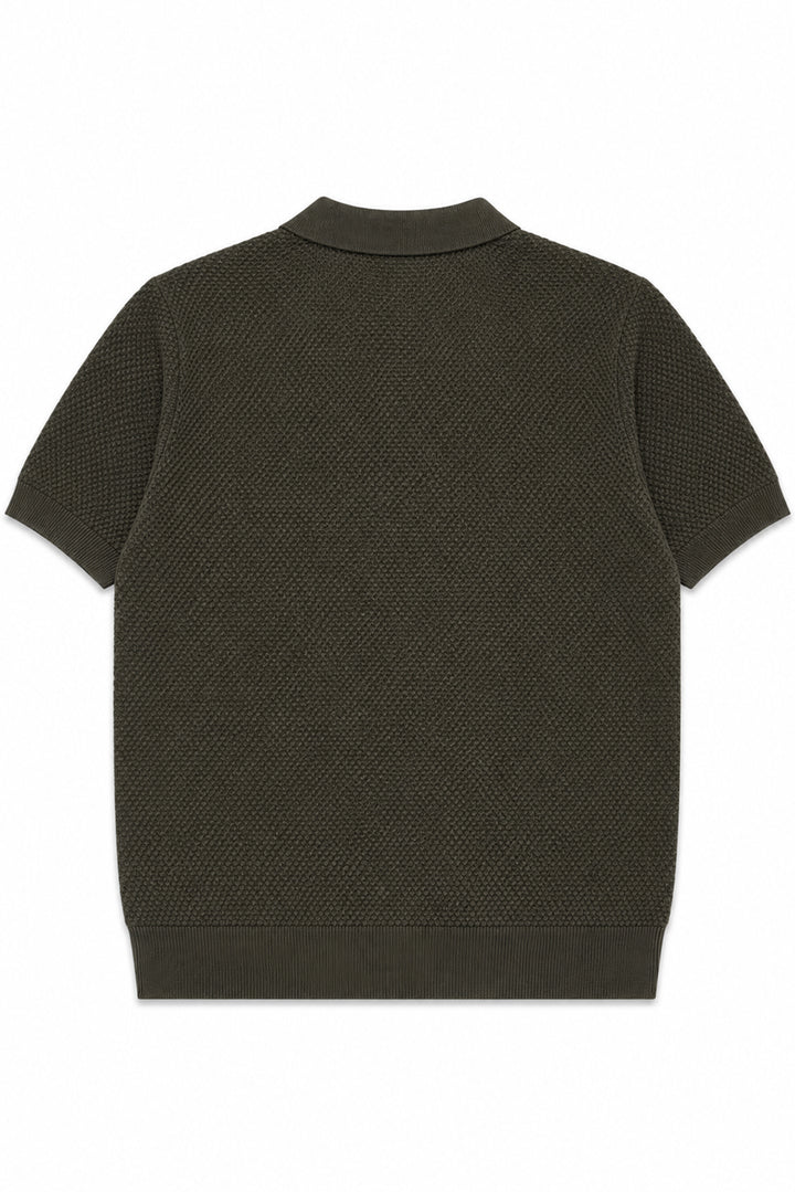 V Neck Knitted Men Polo Shirt
